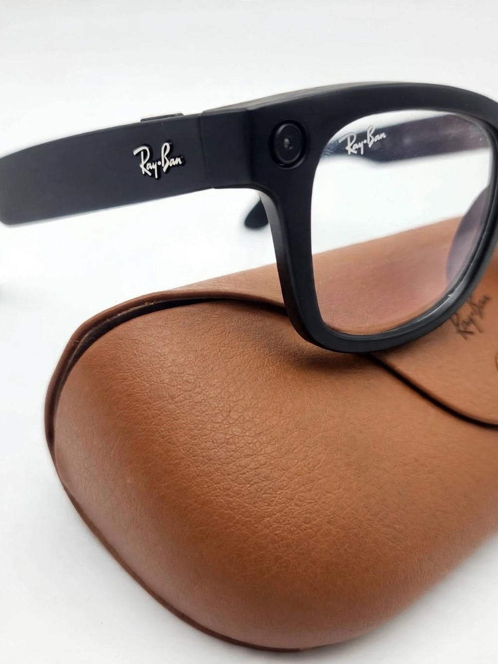 Ray-Ban Men's Black Wayfarer-Style Optical Glasses with Brown Case